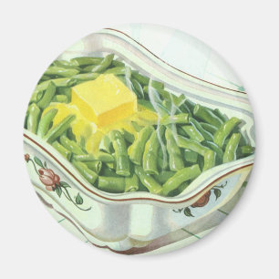 Altes Essen, Grüne Bohnenauflauf mit Butter Magnet