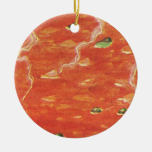 Altes Essen, heiße Schüssel Tomatensuppe mit Erbse Keramikornament