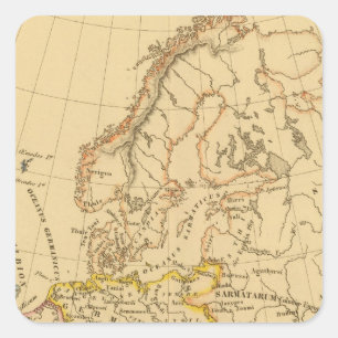 Altes Europa Quadratischer Aufkleber