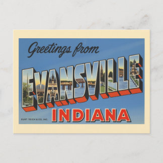 Altes Evansville Indiana Postkarte