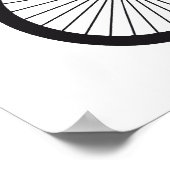 Altes Fahrrad mit Lampe, Blume Korb, Vögel, Baum Poster (Ecke)