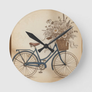 altes Fahrrad Runde Wanduhr