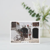Altes Fahrrad und Schaufenster in Apulien Postkarte (Stehend Vorderseite)