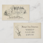 Altes feenhafte Geschichten-Schloss-Vintager Visitenkarte (Vorne/Hinten)