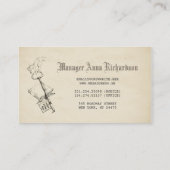 Altes feenhafte Geschichten-Schloss-Vintager Visitenkarte (Rückseite)