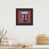 Altes Fenster mit Gras in Barranco Poster (Küche)