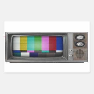 Altes Fernsehgerät Rechteckiger Aufkleber