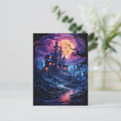 Altes, finsteres Herrenhaus nach dunklem Happy Hal Postkarte (Stehend Vorderseite)