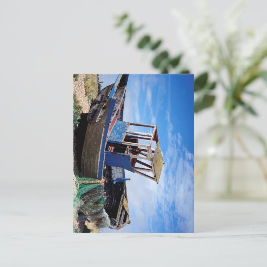 Altes Fischerboot. Postkarte (Stehend Vorderseite)