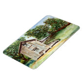 Altes Florida Haus Rustikales Aquarellbild Magnet (Linke Seite)