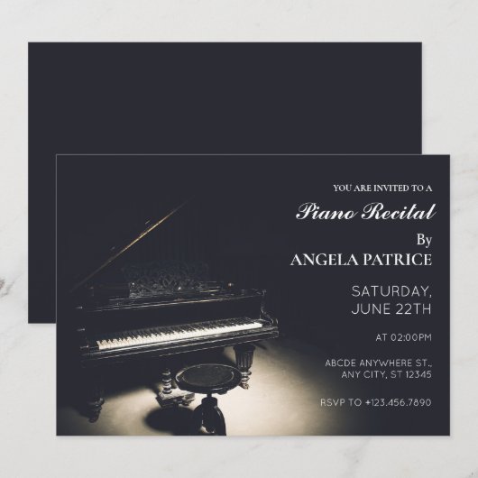 Altes Flügel Einladung (Vorne/Hinten)