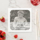 Altes Foto 80. Geburtstag Serviette (Beispiel)