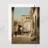 Altes Foto der Via Dolorosa in Jerusalem Postkarte (Vorne/Hinten)