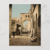 Altes Foto der Via Dolorosa in Jerusalem Postkarte (Vorderseite)