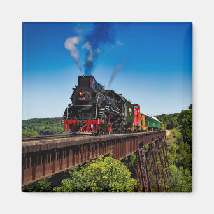 Altes Foto einer Eisenbahnbrücke Magnet