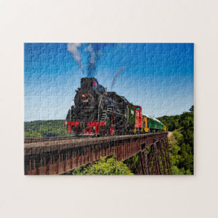Altes Foto einer Eisenbahnbrücke Puzzle