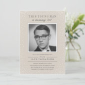 Altes Foto Einladung Geburtstag - Schiefer Sparkle (Stehend Vorderseite)