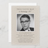 Altes Foto Einladung Geburtstag - Schiefer Sparkle (Vorne/Hinten)