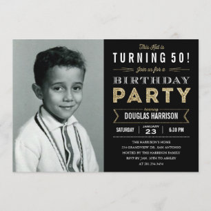 Altes Foto-erwachsene Geburtstags-Party Einladung