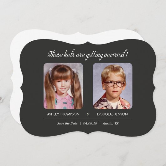 Altes Foto Speichern Sie die Datumshalterung Die Save The Date (Vorne/Hinten)