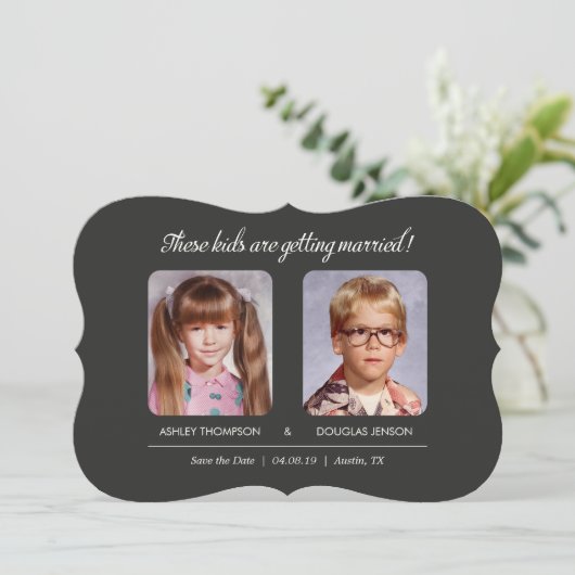 Altes Foto Speichern Sie die Datumshalterung Die Save The Date (Stehend Vorderseite)