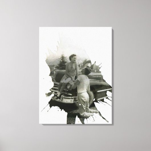 Altes Foto Spritzer Kunst Leinwanddruck (Vorderseite)