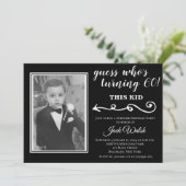 Altes Foto Überraschung Geburtstagsparty Einladung (Stehend Vorderseite)