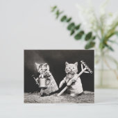 Altes Foto von Gärtner-Katzen Postkarte (Stehend Vorderseite)