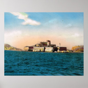 Altes französisches Bild, Marseille, Chateau d'If Poster