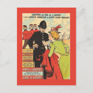 Altes französisches Eisenbahnplakat, Paris nach Lo Postkarte