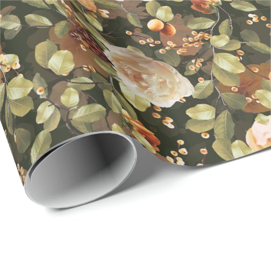 Altes Gartenblumenpapier mit Vintagem Muster Geschenkpapier (Rolleneckpunkt)