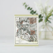 Altes Gebiet 1887 von Arizona-Karte Postkarte (Stehend Vorderseite)