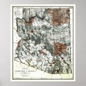 Altes Gebiet von Arizona 1887 Karte Poster (Vorne)