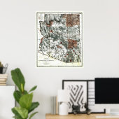 Altes Gebiet von Arizona 1887 Karte Poster (Heimbüro)