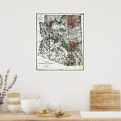 Altes Gebiet von Arizona 1887 Karte Poster (Küche)