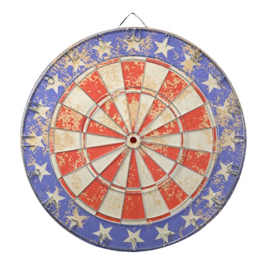 Altes gebrochenes Dartboard USA-Flagge Dartscheibe (vorne)
