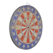 Altes gebrochenes Dartboard USA-Flagge Dartscheibe (Vorderseite Links)