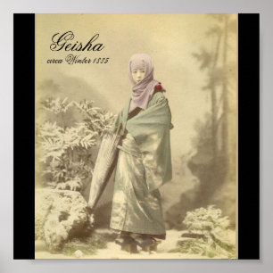 Altes Geisha-Foto circa Winter 1885 Poster