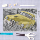 Altes gelbes Auto Seidenpapier (Handwerk)