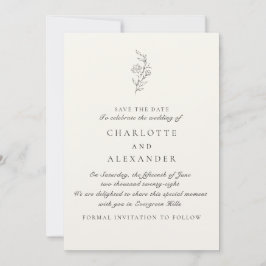 Altes Geld Ästhetik, Elfenbein Save the Date Einladung