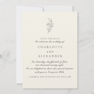 Altes Geld Ästhetik, Elfenbein Save the Date Einladung