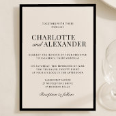 Altes Geld Ästhetik, weißlich, gerahmte Hochzeit Einladung