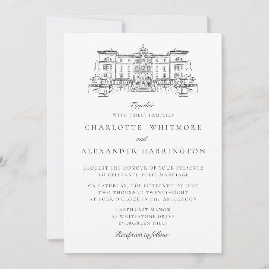 Altes Geld Ästhetische transparente BG Hochzeit Einladung (Vorderseite)