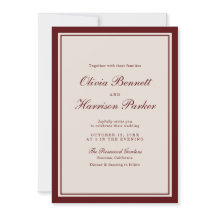 Altes Geld Burgunder Klassische Hochzeitseinladung
