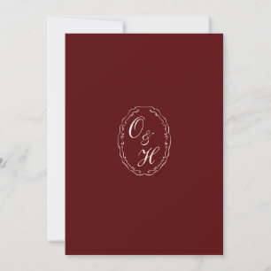 Altes Geld Burgunder Klassische Hochzeitseinladung Einladung
