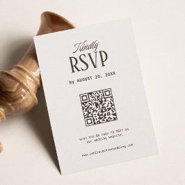 Altes Geld Creme & Braune Hochzeits-RSVP-Karte Qr- Begleitkarte
