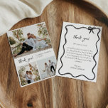 Altes Geld Danke, dass Sie Karte Foto Collage<br><div class="desc">Elegante handgeschriebene Fotokarte für Hochzeit Dankeschön Karte. Personalisiert mit Ihrem Foto,  Namen und Datum. Foto von Freepick</div>