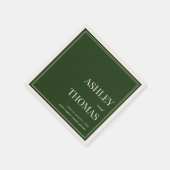 Altes Geld Dunkelgrüne Hochzeit Serviette (Ecke)