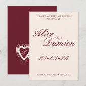 Altes Geld Elegant Save The Date (Vorne/Hinten)