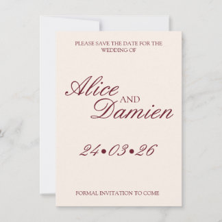 Altes Geld Elegant Save The Date